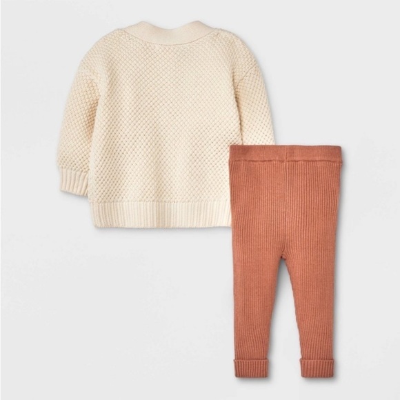 Grayson Collective Baby Cardigan & Ribbed
Leggings Set - Cream/Brown 12M - Picture 2 of 8